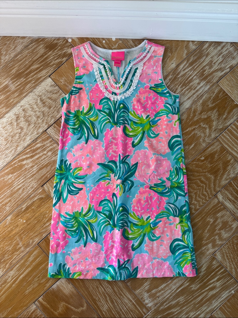 Lilly Pulitzer Pink & Aqua Floral Sleeveless Shift Dress